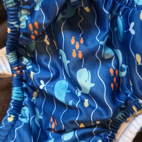 HP🎉EUC - iPlay Swim Diaper Cover in Blue, 18M, Whale & Fish Theme, UPF 50+ - Picture 3 of 9